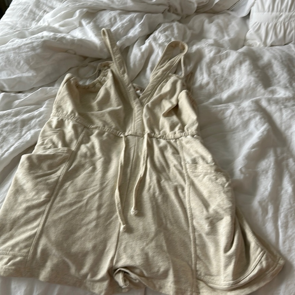 Cream Sleeveless Romper Jumpsuit